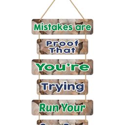 CVANU Brown & Green Motivational Quotes Painted Rectangle Wooden Wall Hanging-picture-27
