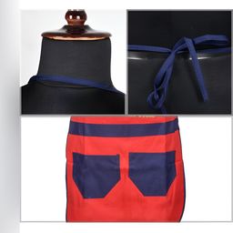 Aura Pack Of 3 Red & Blue Printed Waterproof Aprons With Front Pockets image 3