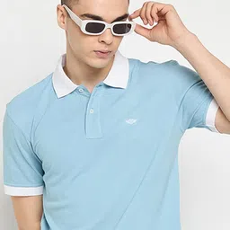 GET GOLF Men Solid Polo Collar Cotton T-shirt-image-60