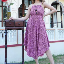 IKRASS Floral Print Empire Midi Dress-picture-7