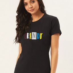 Moda Rapido Women Typography Printed Round Neck Cotton T-shirt-picture-24