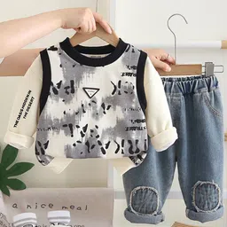 INCLUD Boys Printed Long Sleeves Sweatshirt And T-shirt With Trousers-picture-21