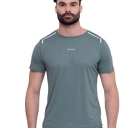 STRCH Men Anti Odour Solid Round Neck T-shirt-image-5