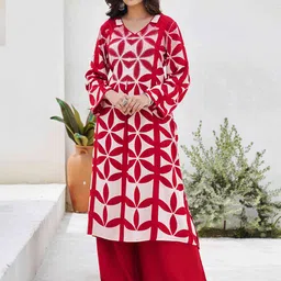 nehamta Women Geometric Self Design Kurta with Palazzos-picture-37