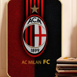 Myntra Elegant Homes Red & Black AC Milan FC Printed Wooden Wall Art-image-75