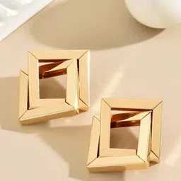 VAGHBHATT Gold-Plated Geometric Shaped Studs image 2