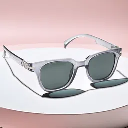 HASHTAG EYEWEAR Unisex Square Sunglasses with Polarised Lens TT Polarized-30005-GRY-G15-1804-9