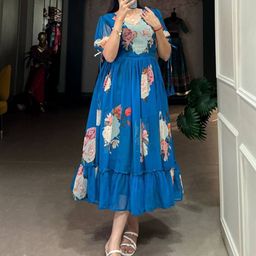 RUNAYA NX Women Floral Print Fit & Flare Maxi Dress-image-99