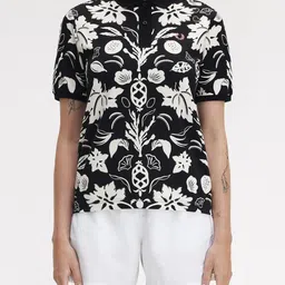 Fred Perry Floral Printed Polo Collar Short Sleeves Pure Cotton Regular Fit T-Shirt-picture-13