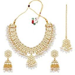 Peora Gold-Plated Kundan & Beads Studded Jewellery Set-68