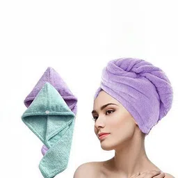 Fezora Purple & Peach 2 Pieces Cotton 500 GSM Bath Towel-33