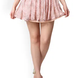 SCORPIUS Printed Above Knee Length Flared Skirt-61
