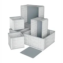 Myntra Elegant Homes Grey Set of 6 Pieces Jute Regular Drawer Organisers-54