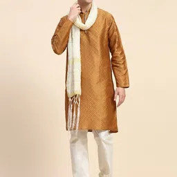 SKAVIJ Men Ethnic Motifs Regular Kurta with Pyjamas & With Dupatta-13