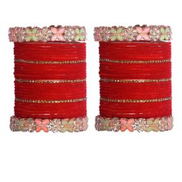 Shinemore Set Of 58 Stone-Studded Velvet Bangles-picture-14