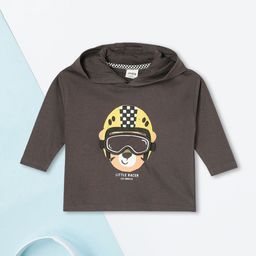 max Boys Typography Printed Hooded Applique T-shirt-image-86