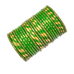 Anshi Creations Green Glass Handcrafted Bangle-44