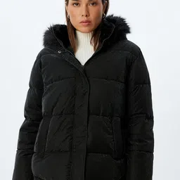 Koton Women Hooded Solid Casual Parka Jacket-image-34