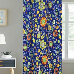 ANA Multicoloured Floral Printed Cotton Room Darkening Door Curtain-16