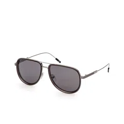 Ermenegildo Zegna Men Grey Lens & Silver-Toned Aviator Sunglasses with UV Protected Lens-picture-7
