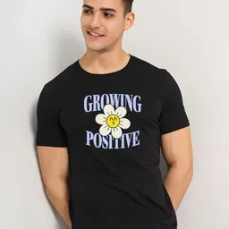 KaamBhari Typographic Printed Round Neck Pure Cotton T-shirt-image-91