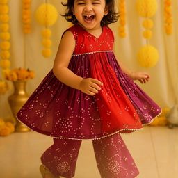 Mamma's Bear Girls Pure Cotton Kurta Set-image-71