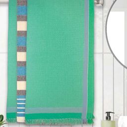Aura Green & Beige 3 Cotton 210 GSM Bath Towel-image-93