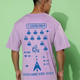 VEIRDO Men Printed Drop-Shoulder Sleeves Pure Cotton T-shirt-image-94