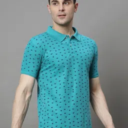 HUSHBUCKS Men Printed Polo Collar Pockets T-shirt-picture-7