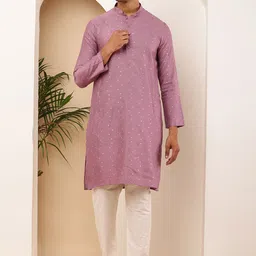 MULTI SHADES Self Design Straight Kurta With Pyjama-image-85