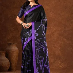 HERE&NOW Women Abstract Printed Sarees-23