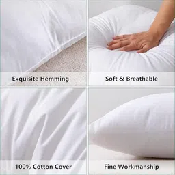 MORADO Set Of 5 White Microfiber Square Shape Cushions image 2