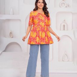 Meeranshi Floral Print Peplum Top-image-83