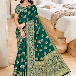Anouk Ethnic Motifs Zari Banarasi Saree-38