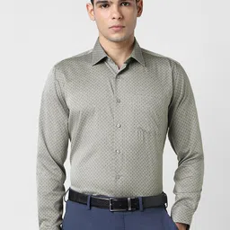 Van Heusen Micro Ditsy Printed Spread Collar Long Sleeves Formal Cotton Shirt-image-53