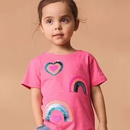 INCLUD Girls Graphic Printed Embellished Round Neck T-shirt-picture-33