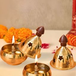 DSH Crafting Your Curiosity 2-Pcs Om & Swastik Symbol Decorative Akhand Diya-image-32
