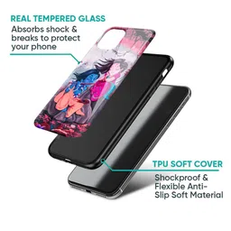 qrioh QRIOHiPhone 16 Plus Radha Krishna Art Real Glass Back Case image 5