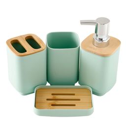 The Better Home Green 4 piece Solid Plastic Bath Accessories Set-image-61