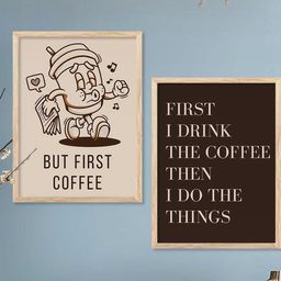 WALLLANE Brown 2 Piece Wood Abstract Wall Paintings-image-91