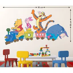 LANSTICK Blue & Yellow Cartoon With kids Printed Self-Adhesive Wall Stickers-image-92
