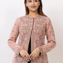 TWENTY ME Women Embroidered Woollen Cardigan with Embroidered Detail-image-85