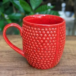 Clay Karma Set of 2 Textured Ceramic Glossy Dishwasher Safe Cups-39