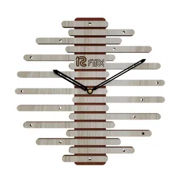 12 fox Grey Geometric Wooden Analogue Wall Clock-20