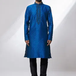 Samyukta Singhania Men Floral Regular Kurta with Trousers-image-44