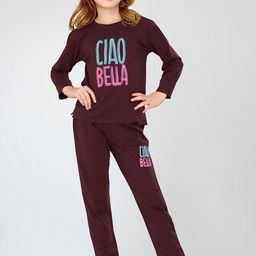 Zeyo Girls Typography Printed Night suit-image-12