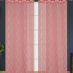 Galaxy Home Decor Pink Set of 2 Sheer Long Door Curtain-picture-19