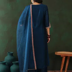 Sangria Embroidered Kurta Set With Dupatta image 5