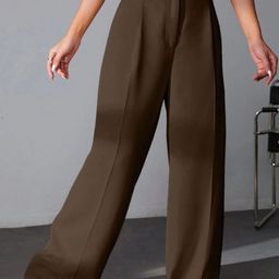 BROADSTAR Women Smart High-Rise Easy Wash Pleated Trousers-picture-1