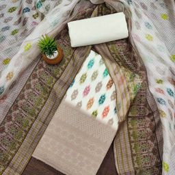 KALINI Floral Printed Cotton Unstitched Dress Material-image-66